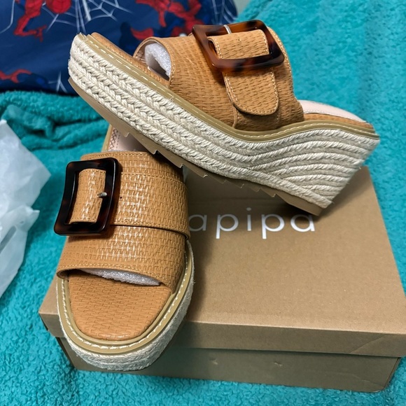 Espadrille Platform Wedge Sandals - Size 8 - Picture 12 of 16